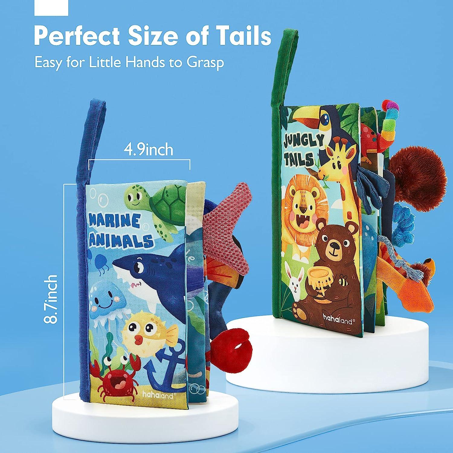 hahaland Baby Books 0-6 Months 2PCS Baby Toys 6 to 12 Infant Touch Feel First Cloth Crinkle Soft Books 0-3-6-12-18 Months Baby Boy Girl Shower Gifts Set for Newborn Baby Sensory Learning Stroller Toys - Image 7